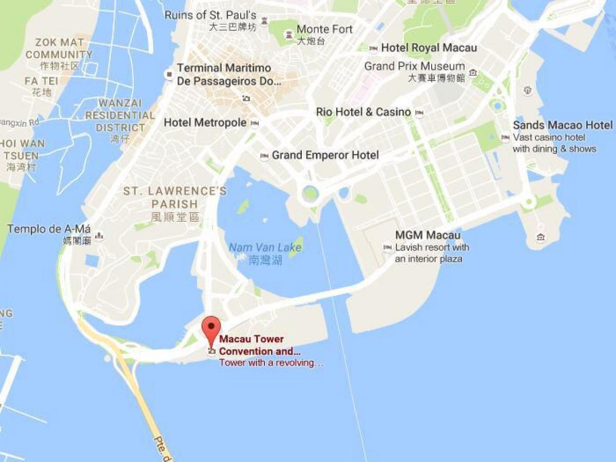 карта Макао вежа